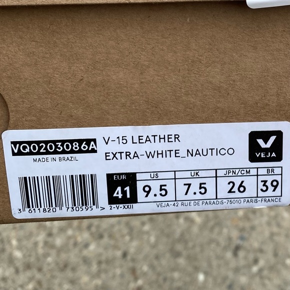 Veja V-15 Leather White Nautico High Top Women's size 9.5 - Picture 15 of 16